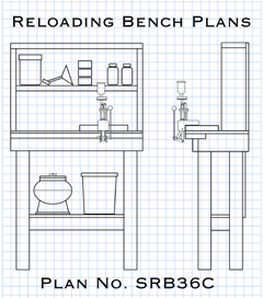 Picture of plans for how to build a closet reloading bench.