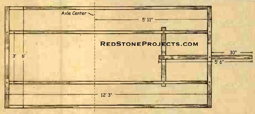 Figure 3. This is a plan view of the chassis frame showing the principal dimensions.