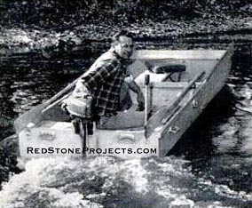 5. A 2 1/2-hp. motor powers  the hinged boat for trolling (above). It isn't intended for speed, but it's hard to beat for leisurely fishing, or just cruising around in the sun.