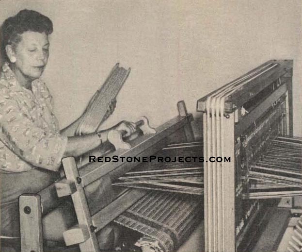 Figure 1. On the Jack Loom, all harnesses are raised by treadling. To weave, you depress the treadle, and throw the shuttle.