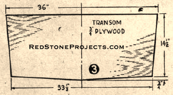 Figure 3. Transom with dimensions.