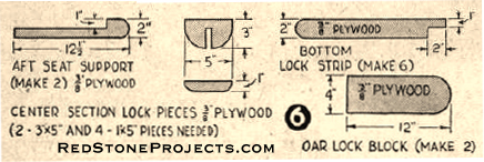 Figure 6. Center Section Lock Pieces with dimensions.