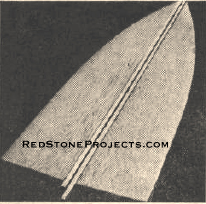The two bottom pieces are joined along the keel line with a strip of canvas locked in place with two wooden strips. Marine glue makes it tight.