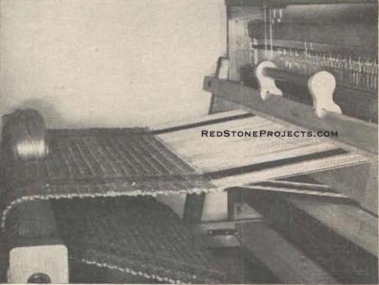 Figure 18. As weaving progresses, the shed gradually becomes smaller, tending to interfere with the proper use of the shuttle.