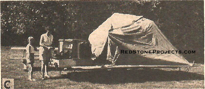 Figure 6C. Raising tent on the trailer platform.
