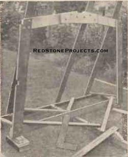 Figure 1. Frame 1 braced in position on the building form.