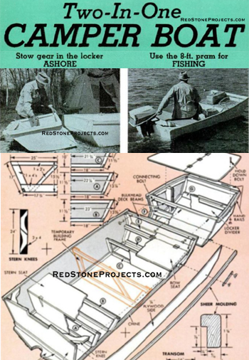 Restored PDF copy of vintage, 8-foot camper boat.