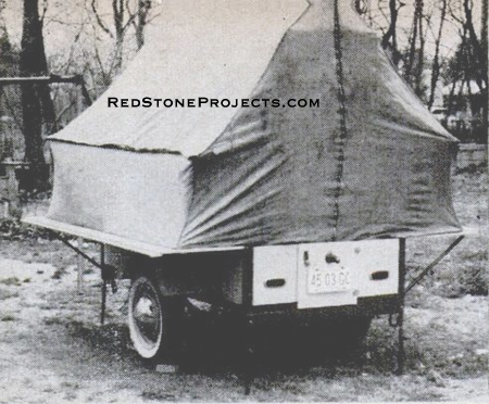 Wall Tent Folding Camping Trailer set up.